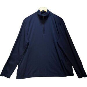Banana Republic Mens 1/4 Zip Preppy Pullover Sweatershirt Stretch Sz XL Blue